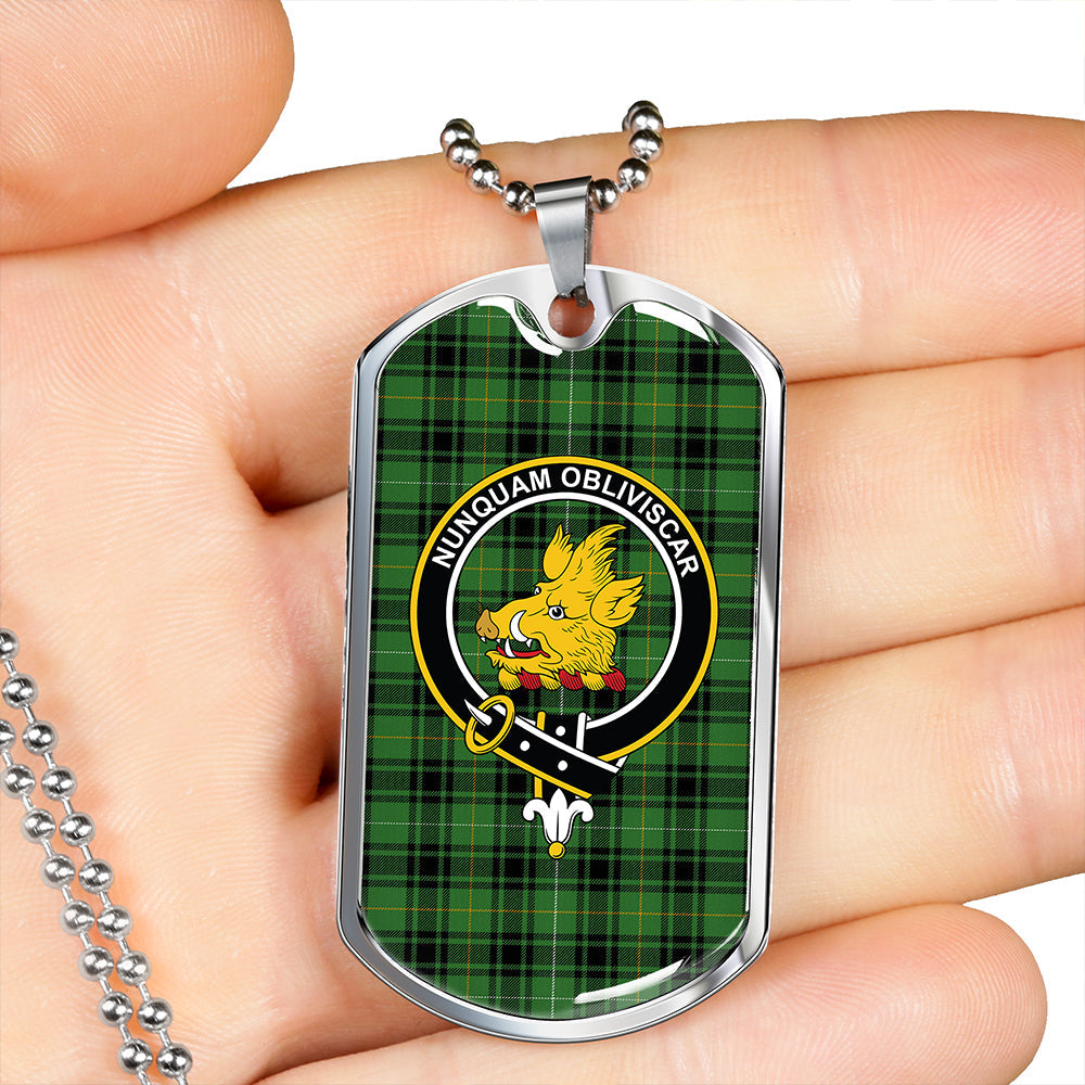 MacIver Hunting Ancient Clan Badge Classic Tartan Dog Tag Necklace