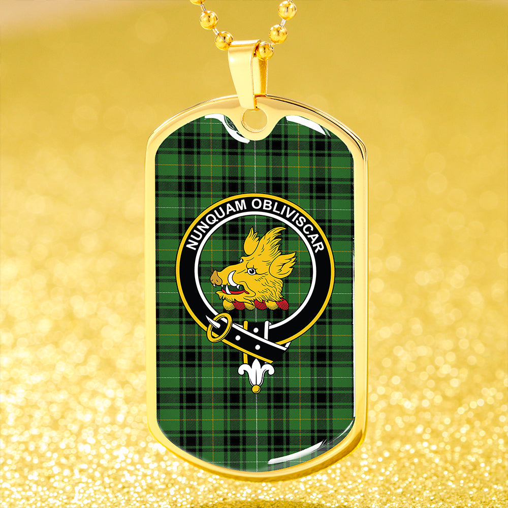 MacIver Hunting Ancient Clan Badge Classic Tartan Dog Tag Necklace