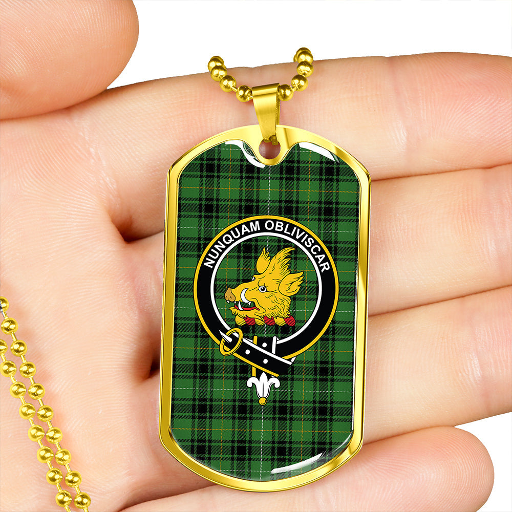 MacIver Hunting Ancient Clan Badge Classic Tartan Dog Tag Necklace