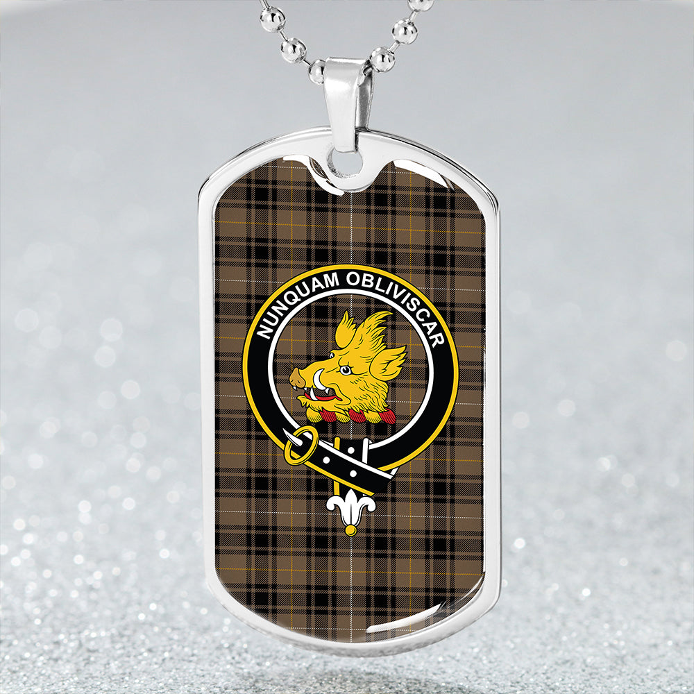 MacIver Hunting Weathered Clan Badge Classic Tartan Dog Tag Necklace
