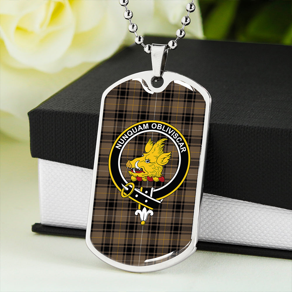 MacIver Hunting Weathered Clan Badge Classic Tartan Dog Tag Necklace