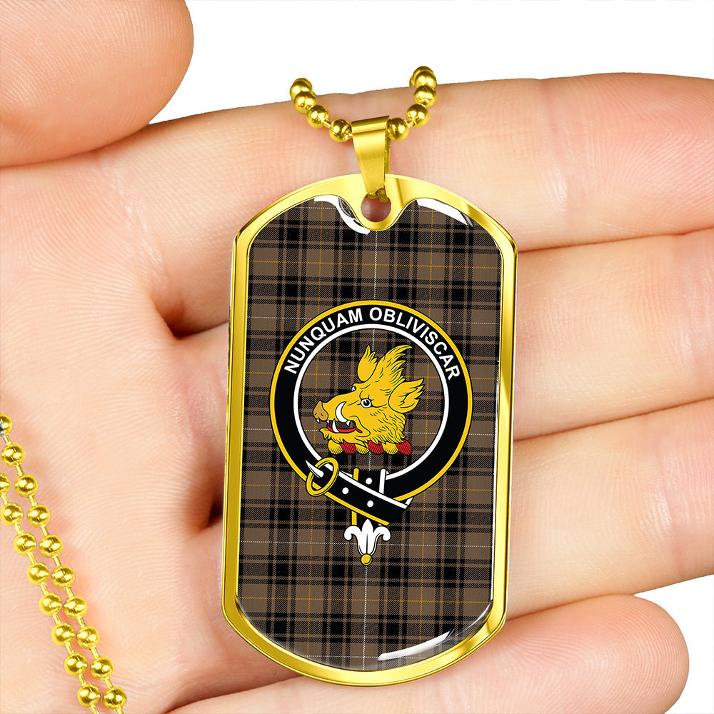 MacIver Hunting Weathered Clan Badge Classic Tartan Dog Tag Necklace