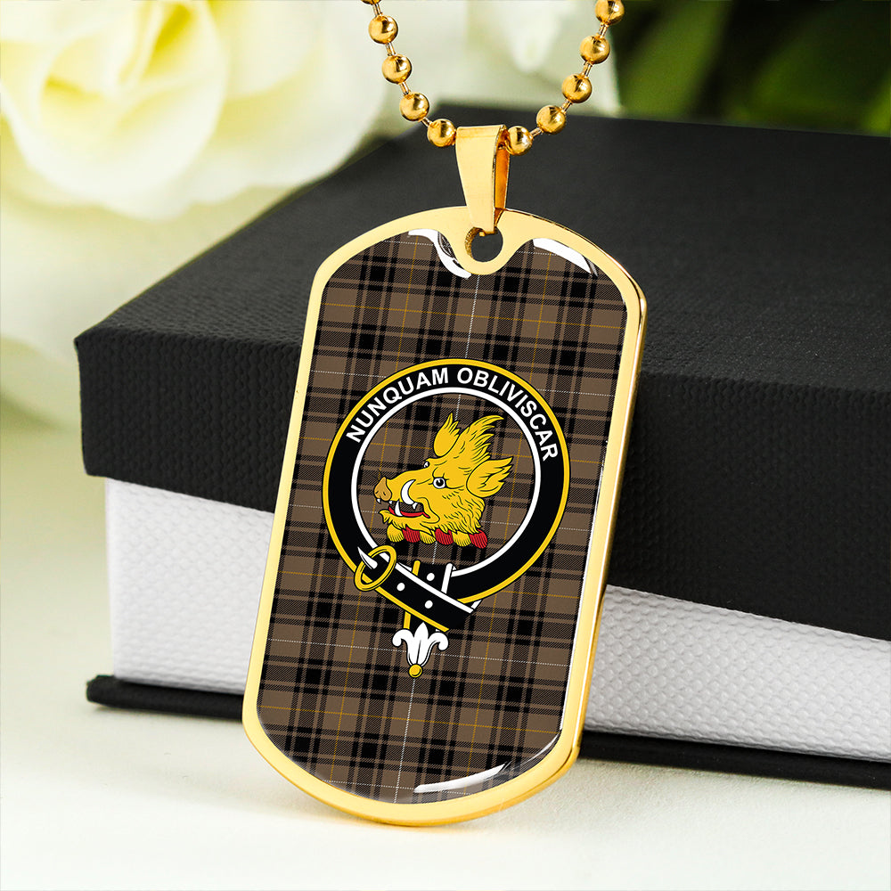 MacIver Hunting Weathered Clan Badge Classic Tartan Dog Tag Necklace