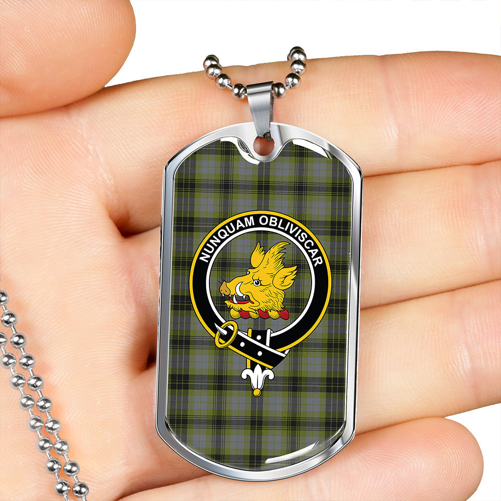 MacIver Modern Clan Badge Classic Tartan Dog Tag Necklace
