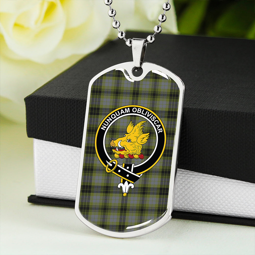 MacIver Modern Clan Badge Classic Tartan Dog Tag Necklace