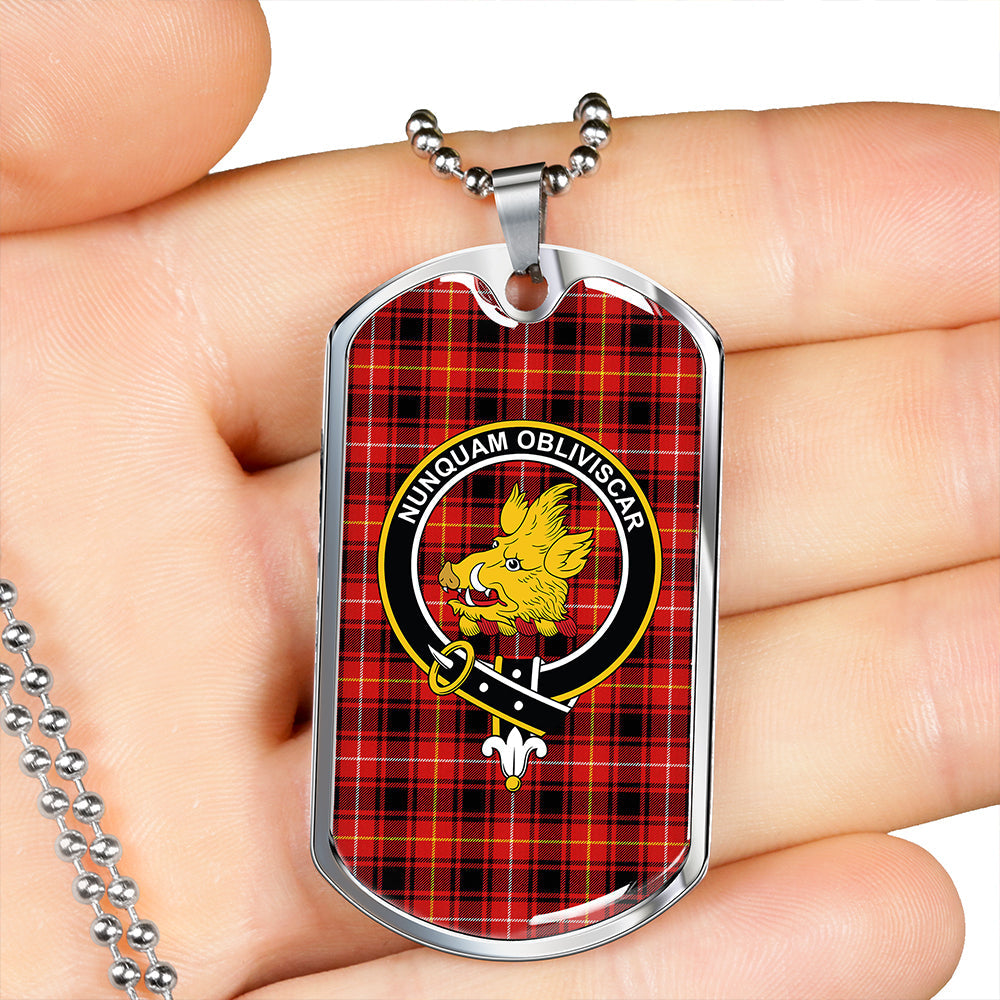 MacIver #2 Modern Clan Badge Classic Tartan Dog Tag Necklace