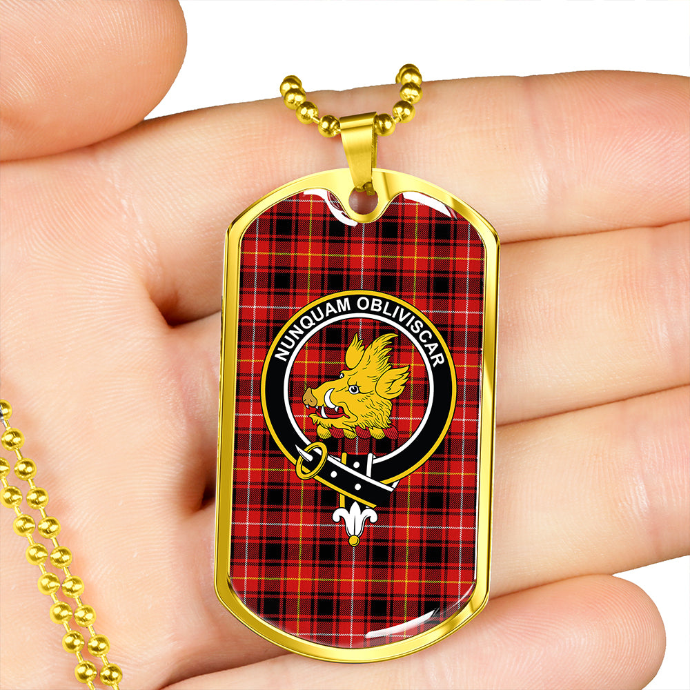 MacIver #2 Modern Clan Badge Classic Tartan Dog Tag Necklace
