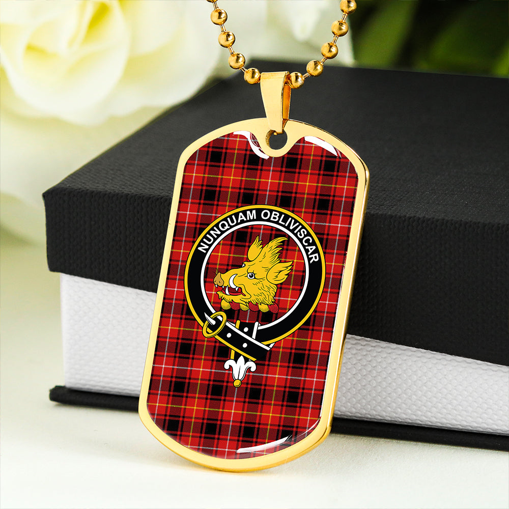 MacIver #2 Modern Clan Badge Classic Tartan Dog Tag Necklace