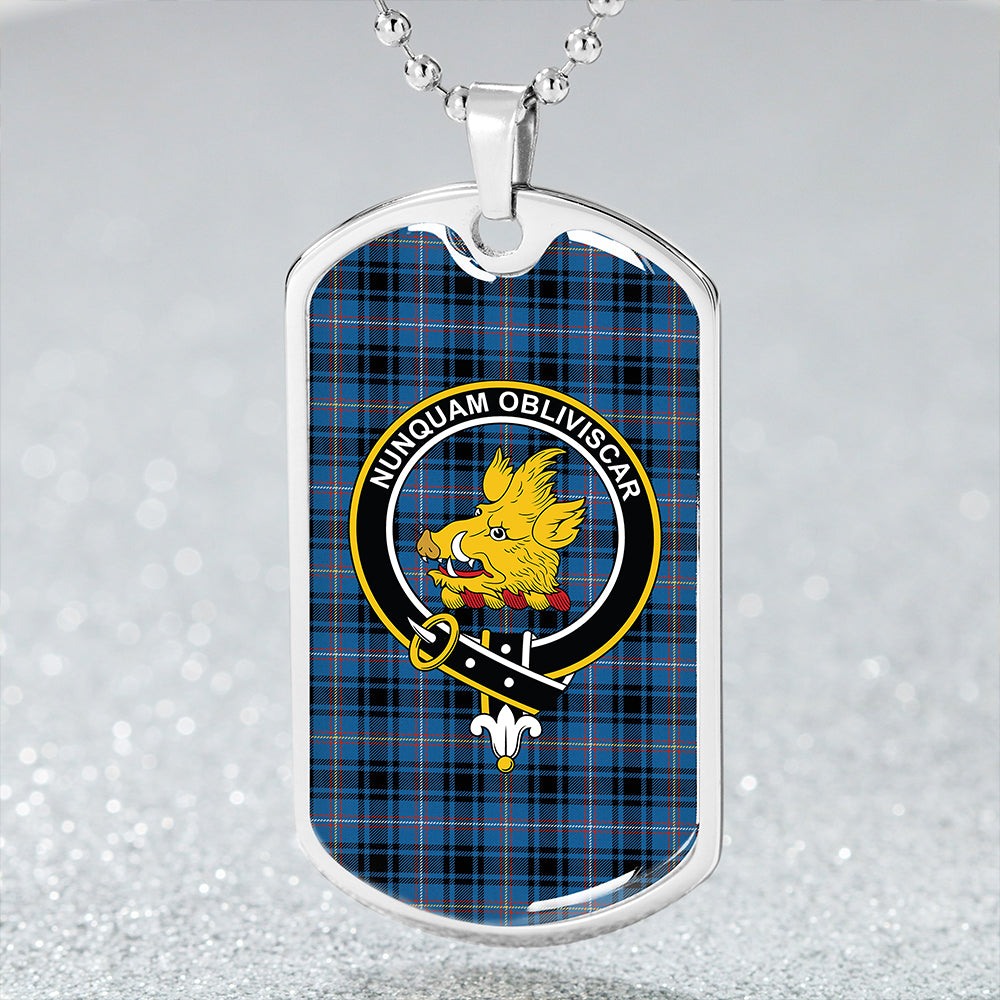 MacIver of Strome Ancient Clan Badge Classic Tartan Dog Tag Necklace