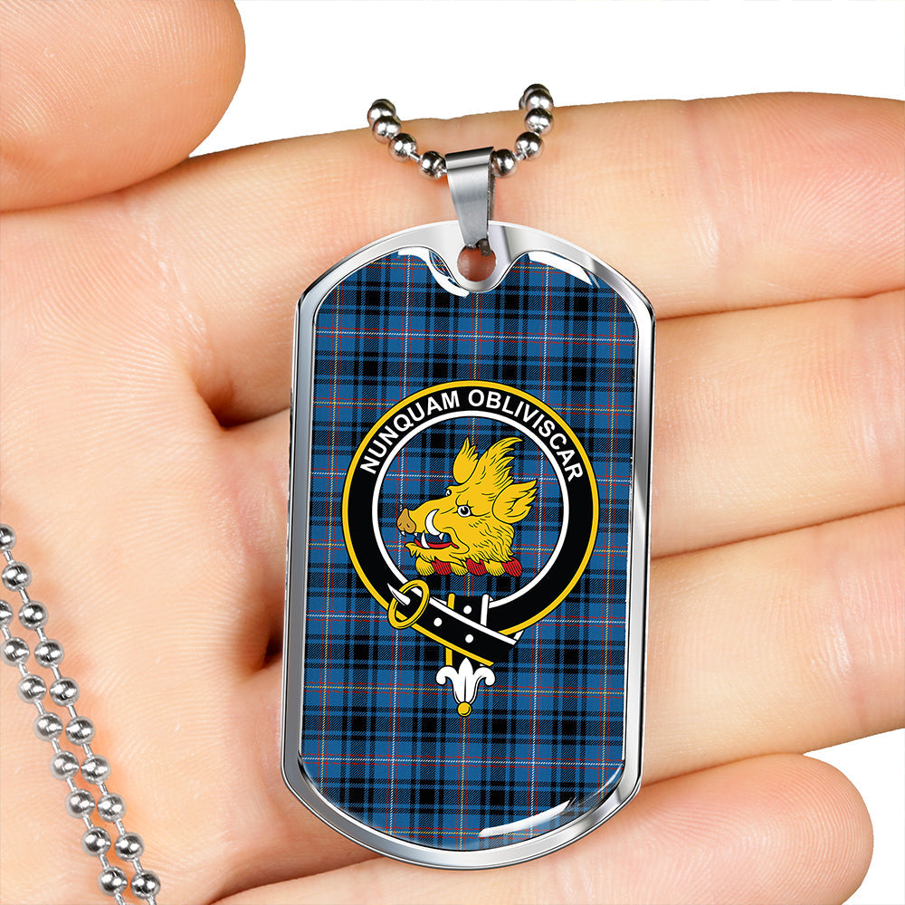 MacIver of Strome Ancient Clan Badge Classic Tartan Dog Tag Necklace