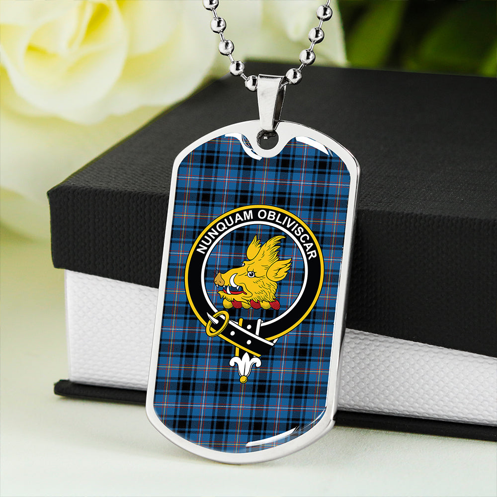 MacIver of Strome Ancient Clan Badge Classic Tartan Dog Tag Necklace