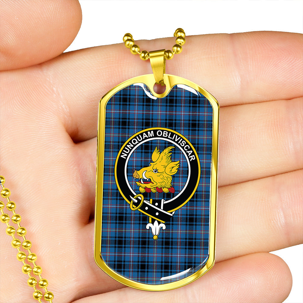 MacIver of Strome Ancient Clan Badge Classic Tartan Dog Tag Necklace