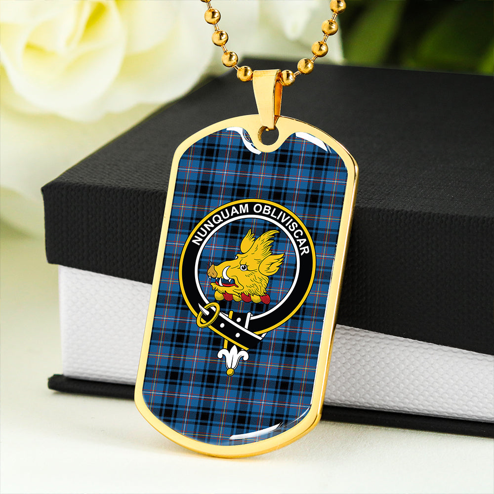 MacIver of Strome Ancient Clan Badge Classic Tartan Dog Tag Necklace