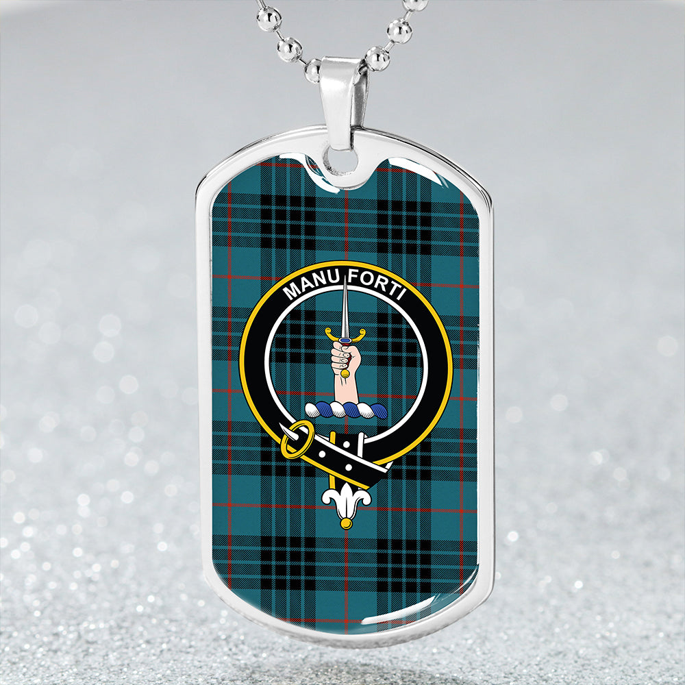MacKay Blue (Vestiarium Scoticum) Ancient Clan Badge Classic Tartan Dog Tag Necklace