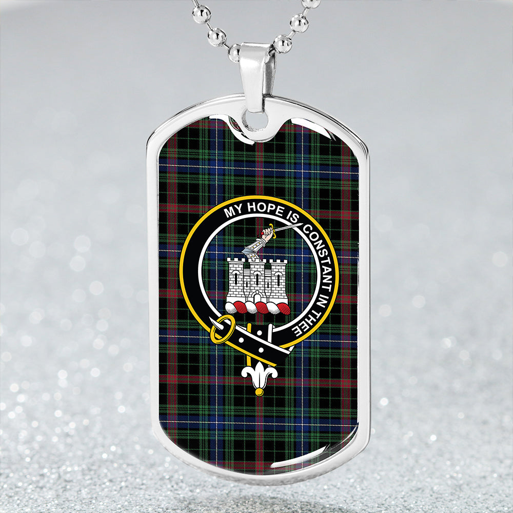 MacKean Hunting Modern Clan Badge Classic Tartan Dog Tag Necklace