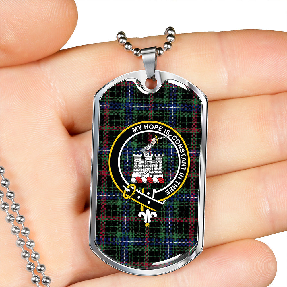 MacKean Hunting Modern Clan Badge Classic Tartan Dog Tag Necklace