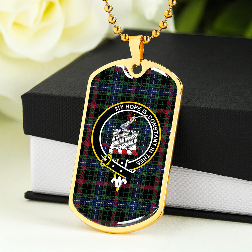 MacKean Hunting Modern Clan Badge Classic Tartan Dog Tag Necklace