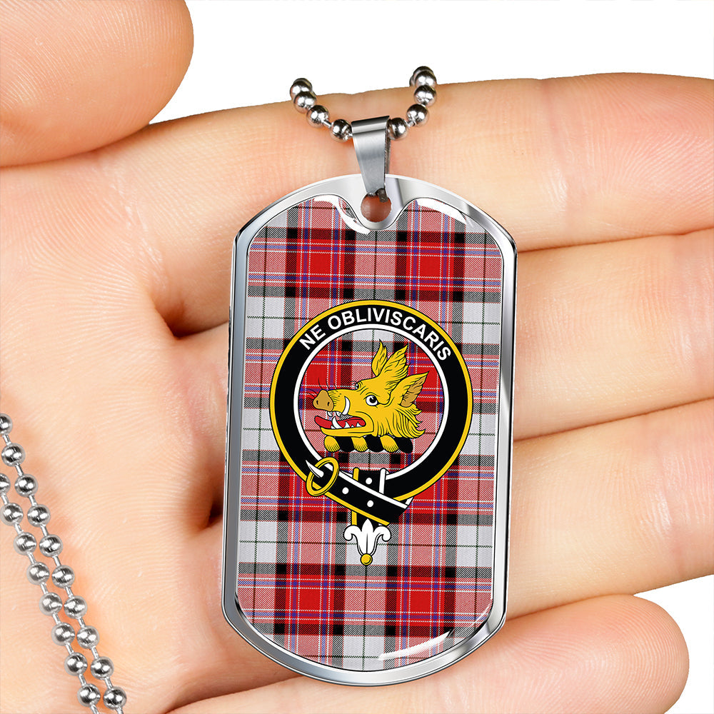 MacKellar Dress Red #2 Modern Clan Badge Classic Tartan Dog Tag Necklace