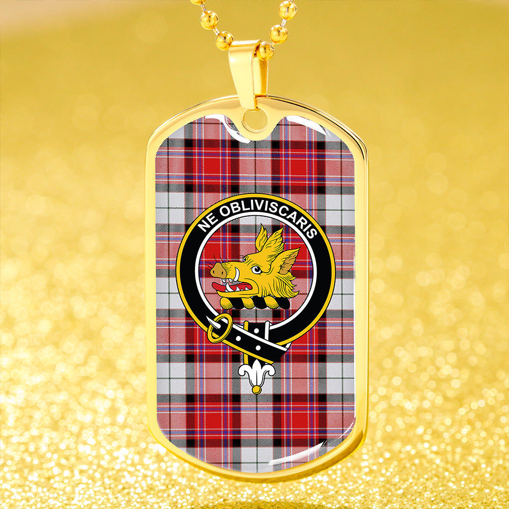 MacKellar Dress Red #2 Modern Clan Badge Classic Tartan Dog Tag Necklace