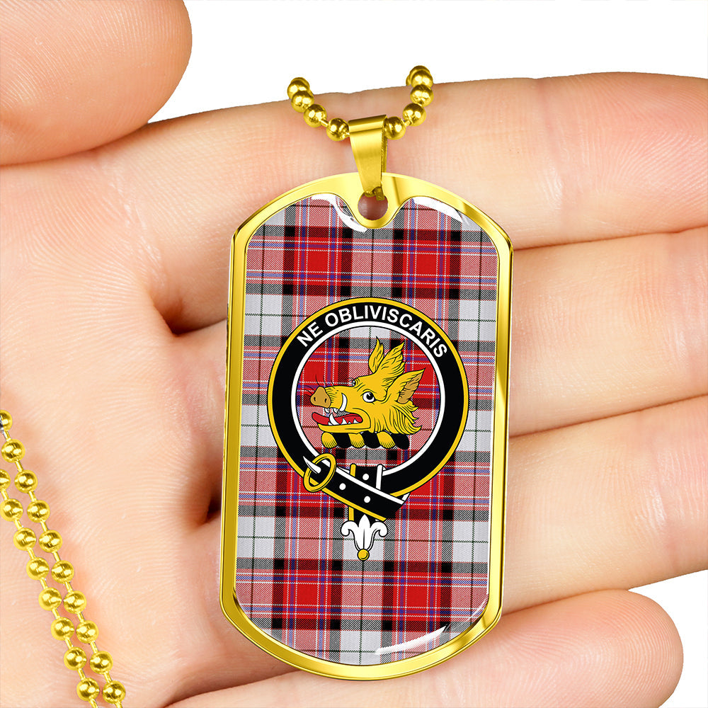 MacKellar Dress Red #2 Modern Clan Badge Classic Tartan Dog Tag Necklace