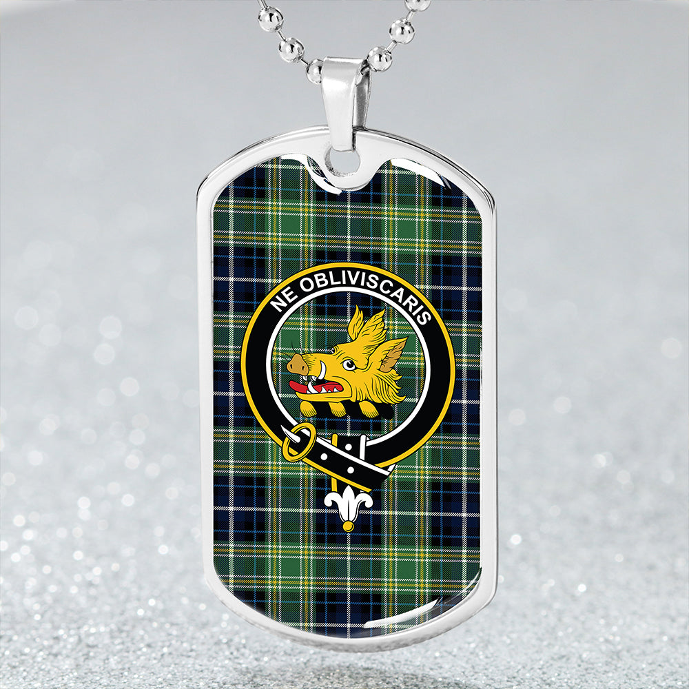 MacKellar Modern Clan Badge Classic Tartan Dog Tag Necklace