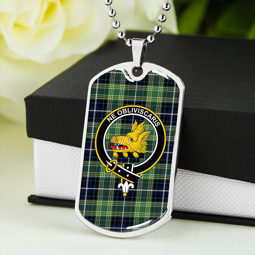 MacKellar Modern Clan Badge Classic Tartan Dog Tag Necklace