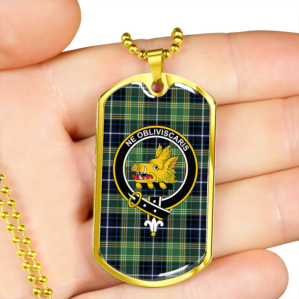 MacKellar Modern Clan Badge Classic Tartan Dog Tag Necklace