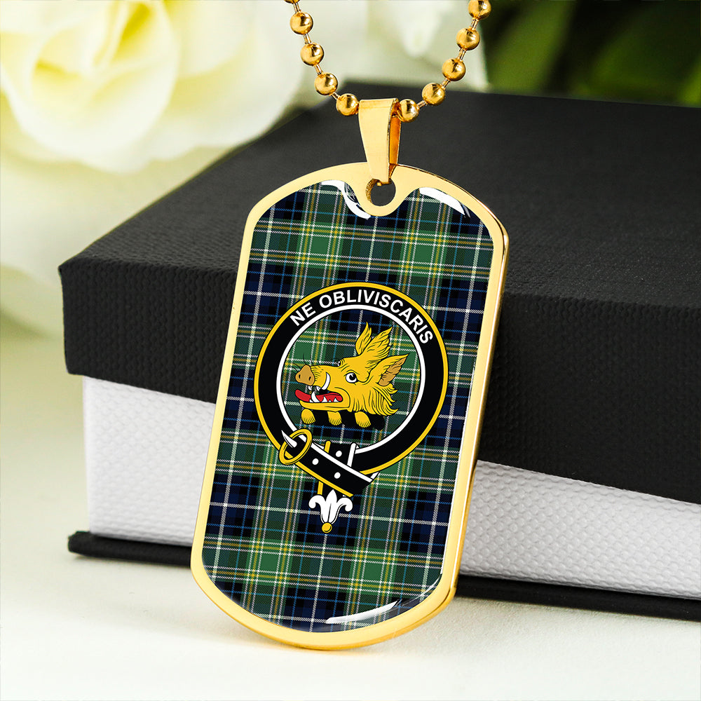 MacKellar Modern Clan Badge Classic Tartan Dog Tag Necklace