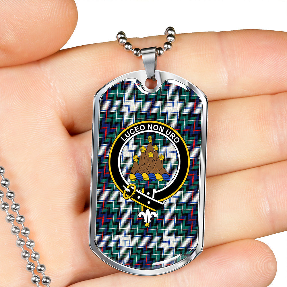 MacKenzie Dress Modern Clan Badge Classic Tartan Dog Tag Necklace