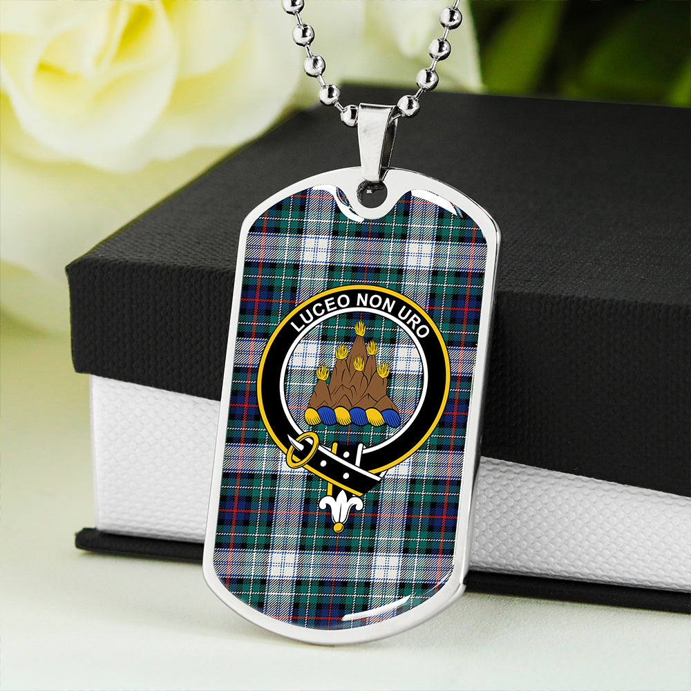 MacKenzie Dress Modern Clan Badge Classic Tartan Dog Tag Necklace
