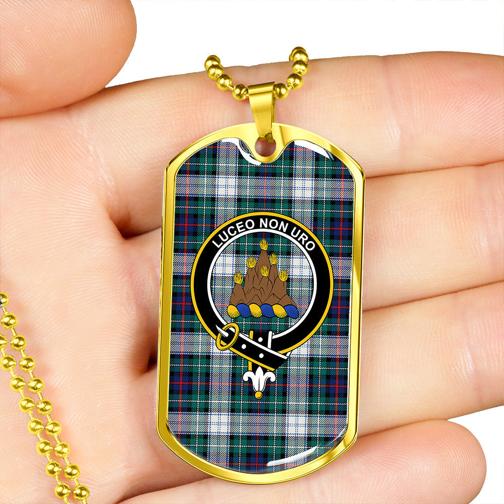 MacKenzie Dress Modern Clan Badge Classic Tartan Dog Tag Necklace