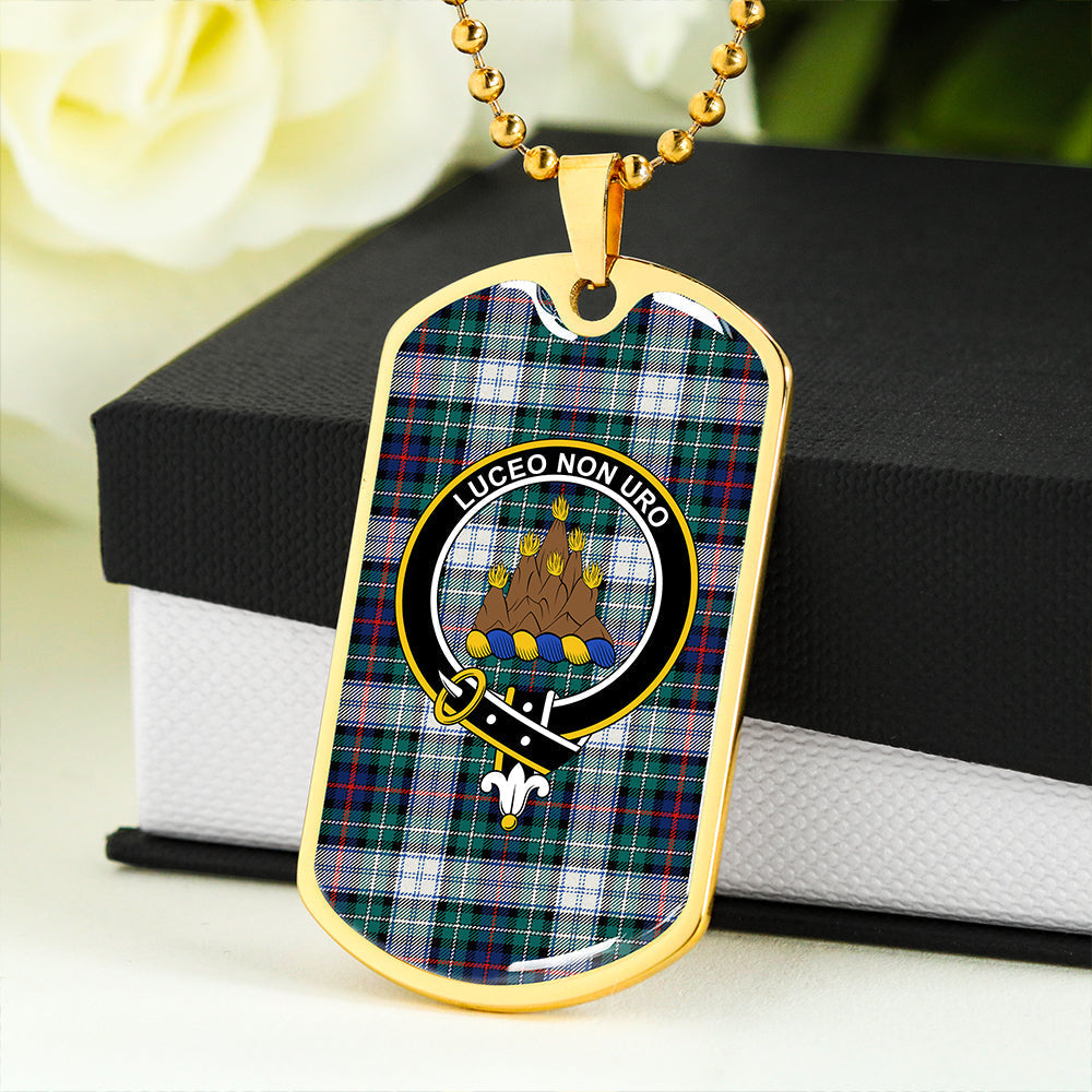 MacKenzie Dress Modern Clan Badge Classic Tartan Dog Tag Necklace