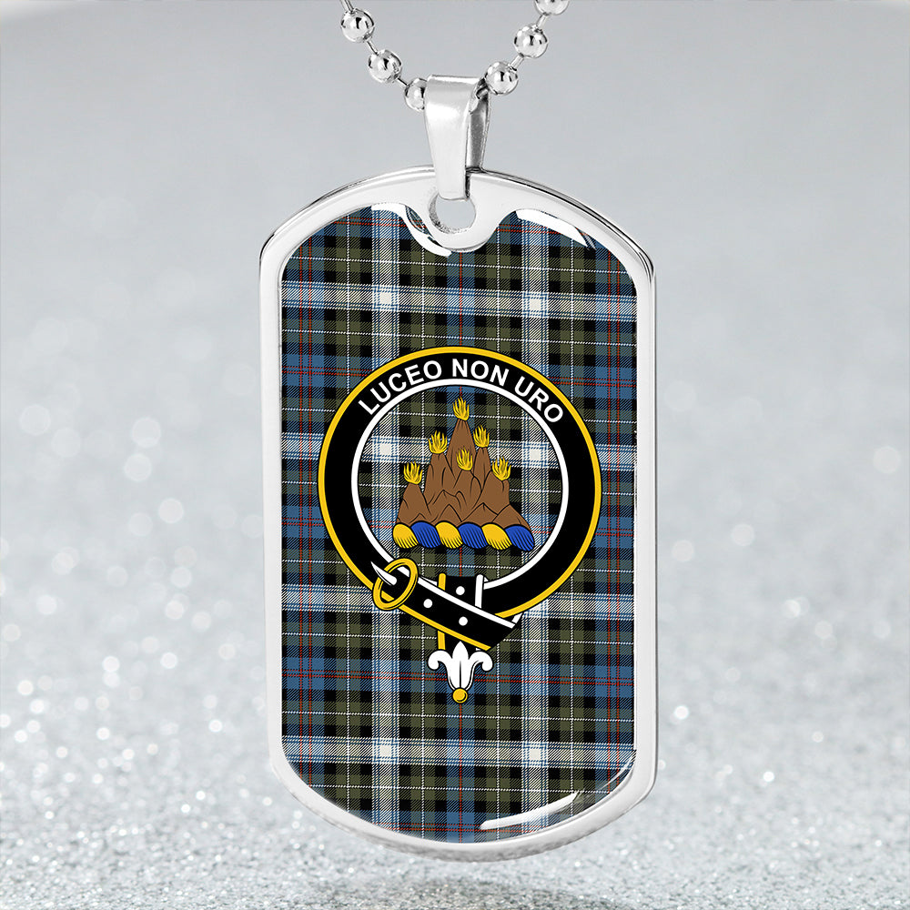 MacKenzie Dress #2 Ancient Clan Badge Classic Tartan Dog Tag Necklace