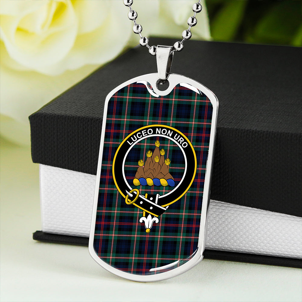 MacKenzie Morgan Modern Clan Badge Classic Tartan Dog Tag Necklace