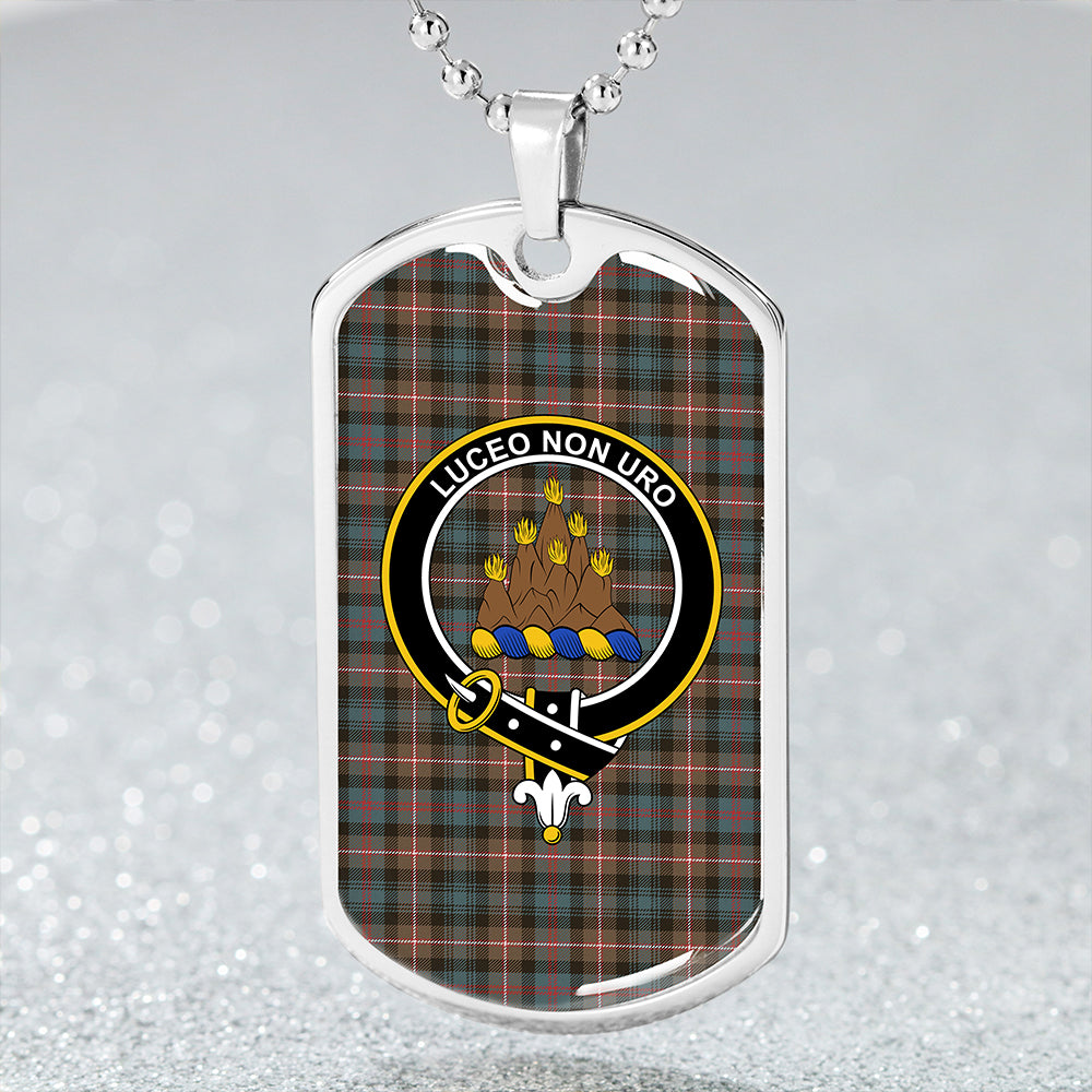 MacKenzie Morgan Weathered Clan Badge Classic Tartan Dog Tag Necklace