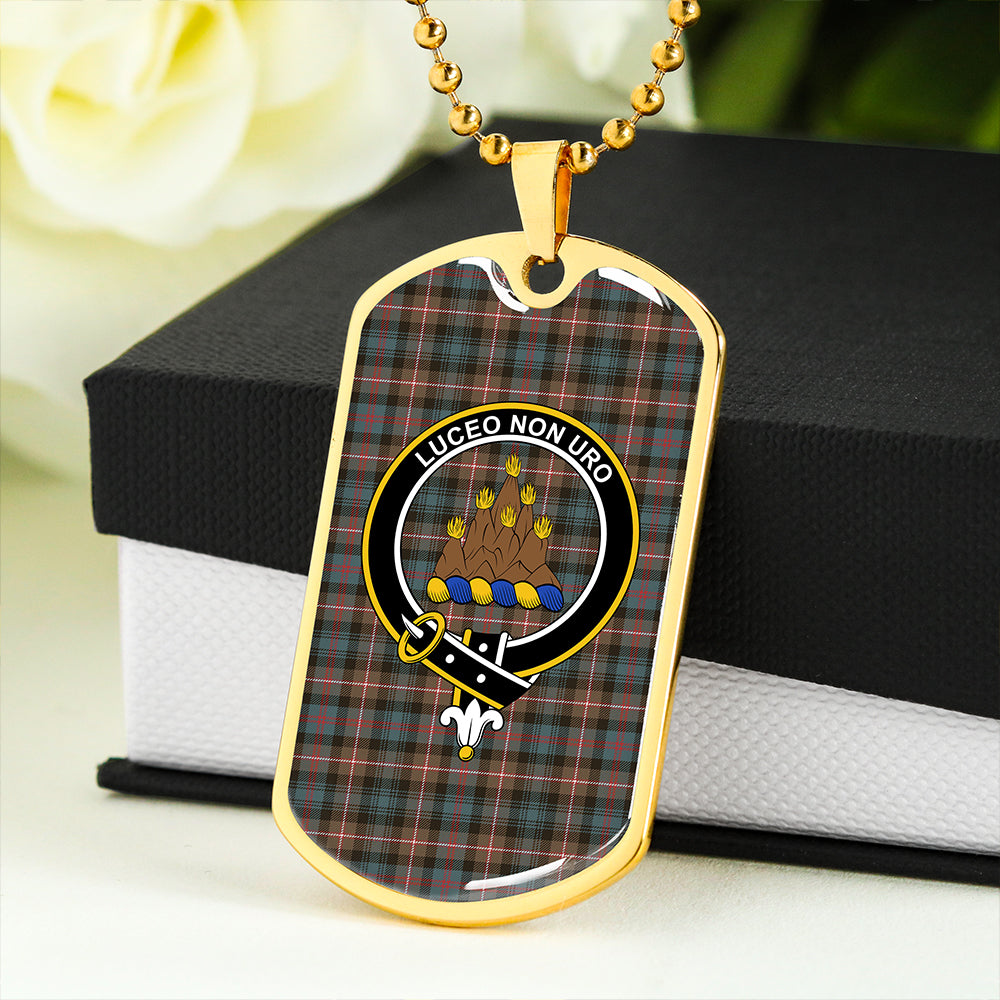 MacKenzie Morgan Weathered Clan Badge Classic Tartan Dog Tag Necklace