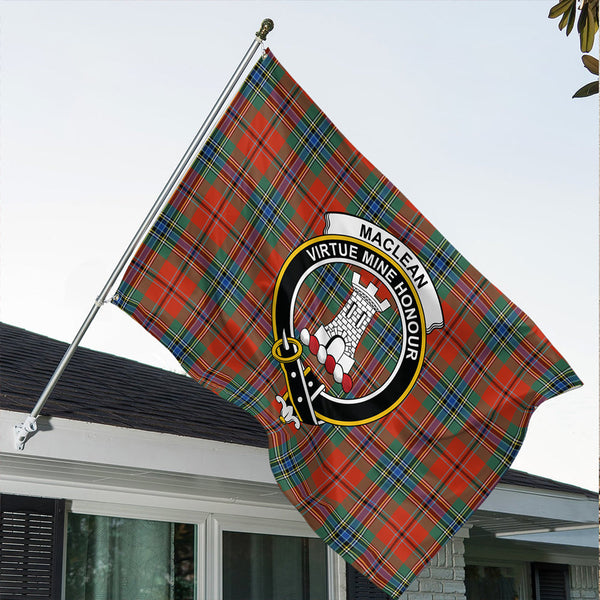 MacLean of Duart Ancient Tartan Classic Crest House Flag