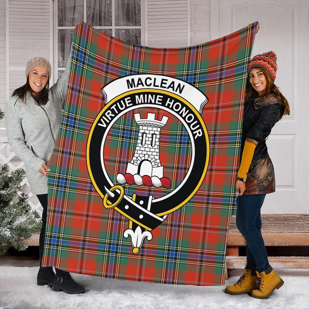 MacLean of Duart Ancient Tartan Crest Premium Blanket