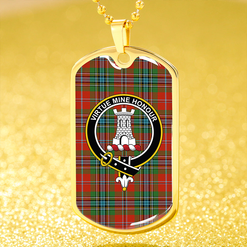 MacLean of Duart Ancient Clan Badge Classic Tartan Dog Tag Necklace