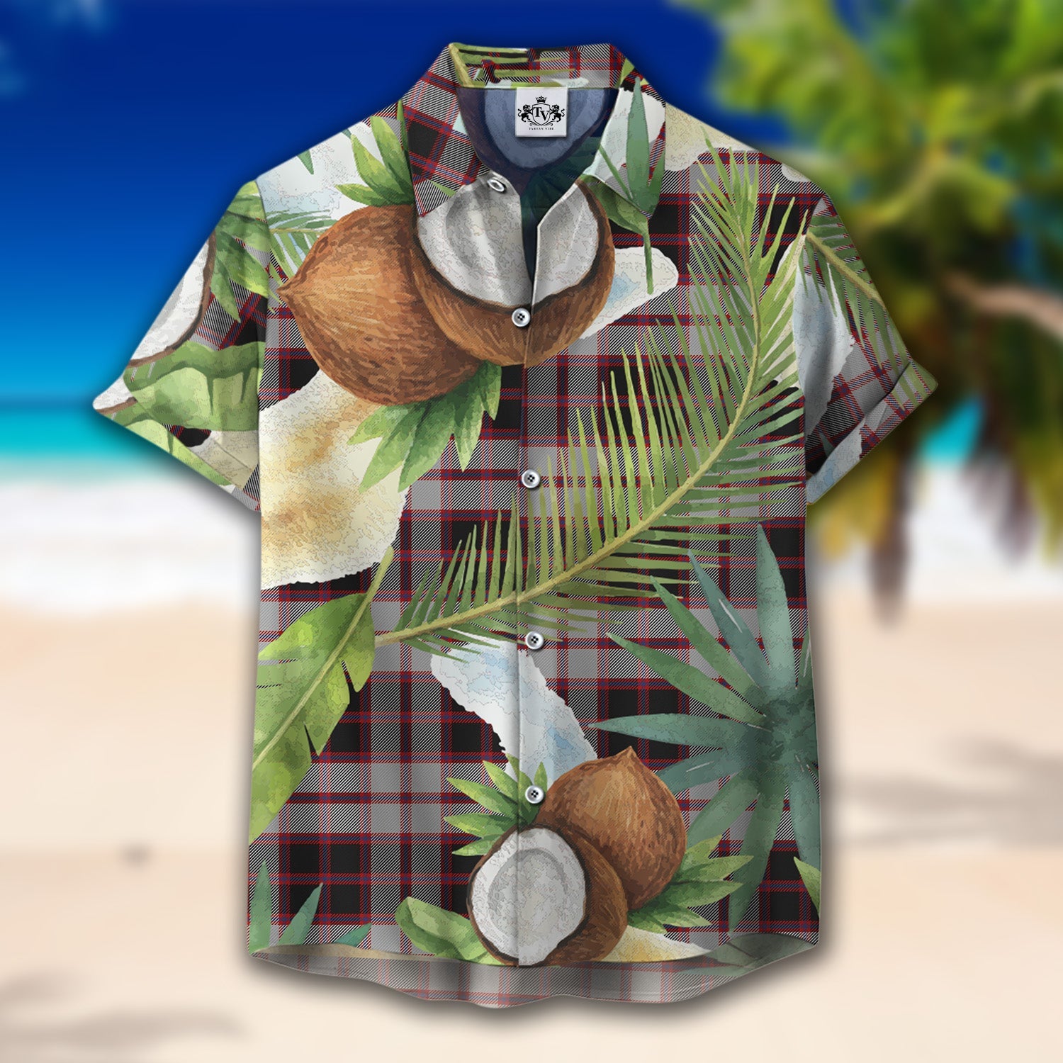 Scottish Tartan MacPherson Clan Hawaiian Shirt Hibiscus - Tropical Garden Style