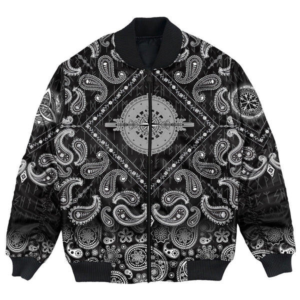 Viking Bomber Jacket Magic Ancient Viking with Bandana Paisley Style