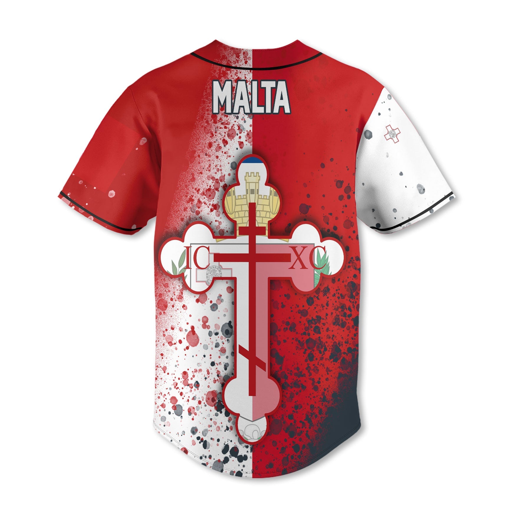 Malta Baseball Jersey Flag & Coat Of Arms Orthodox Style