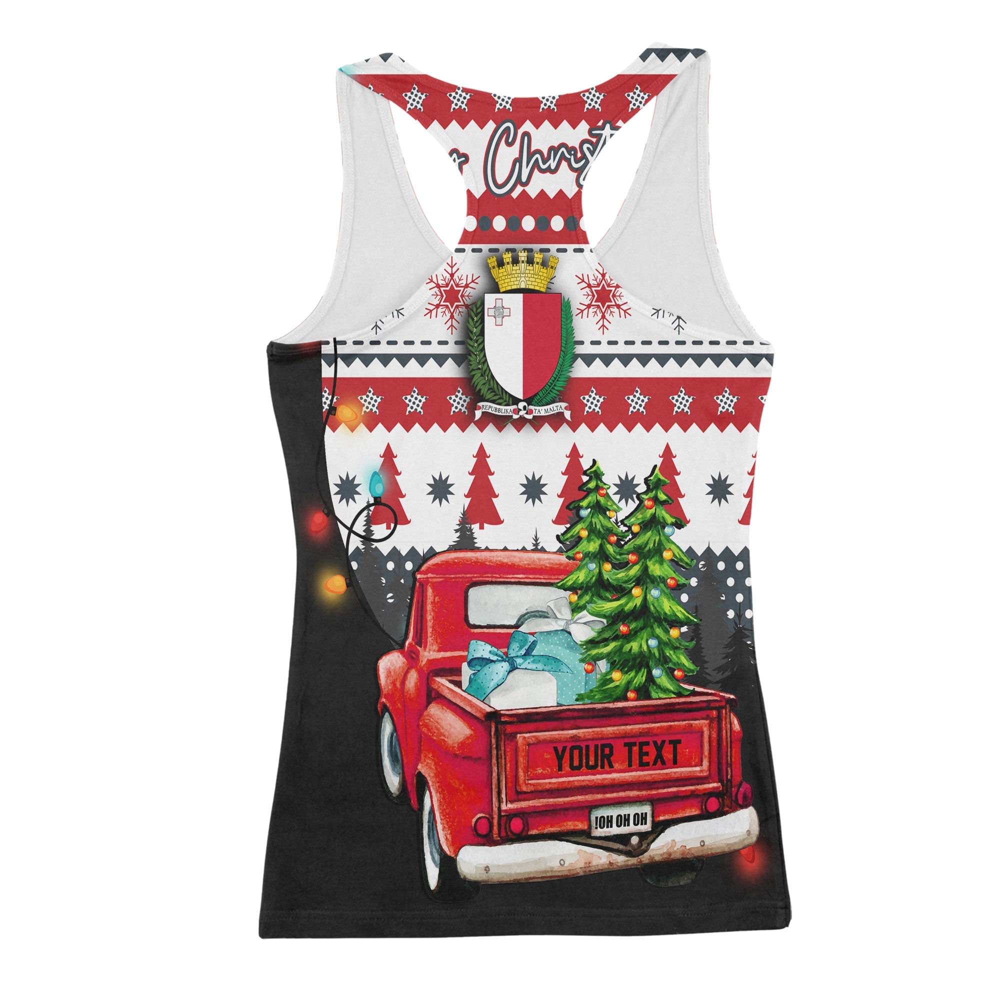 Malta Women Tank Top Coat Of Arms Christmas Style