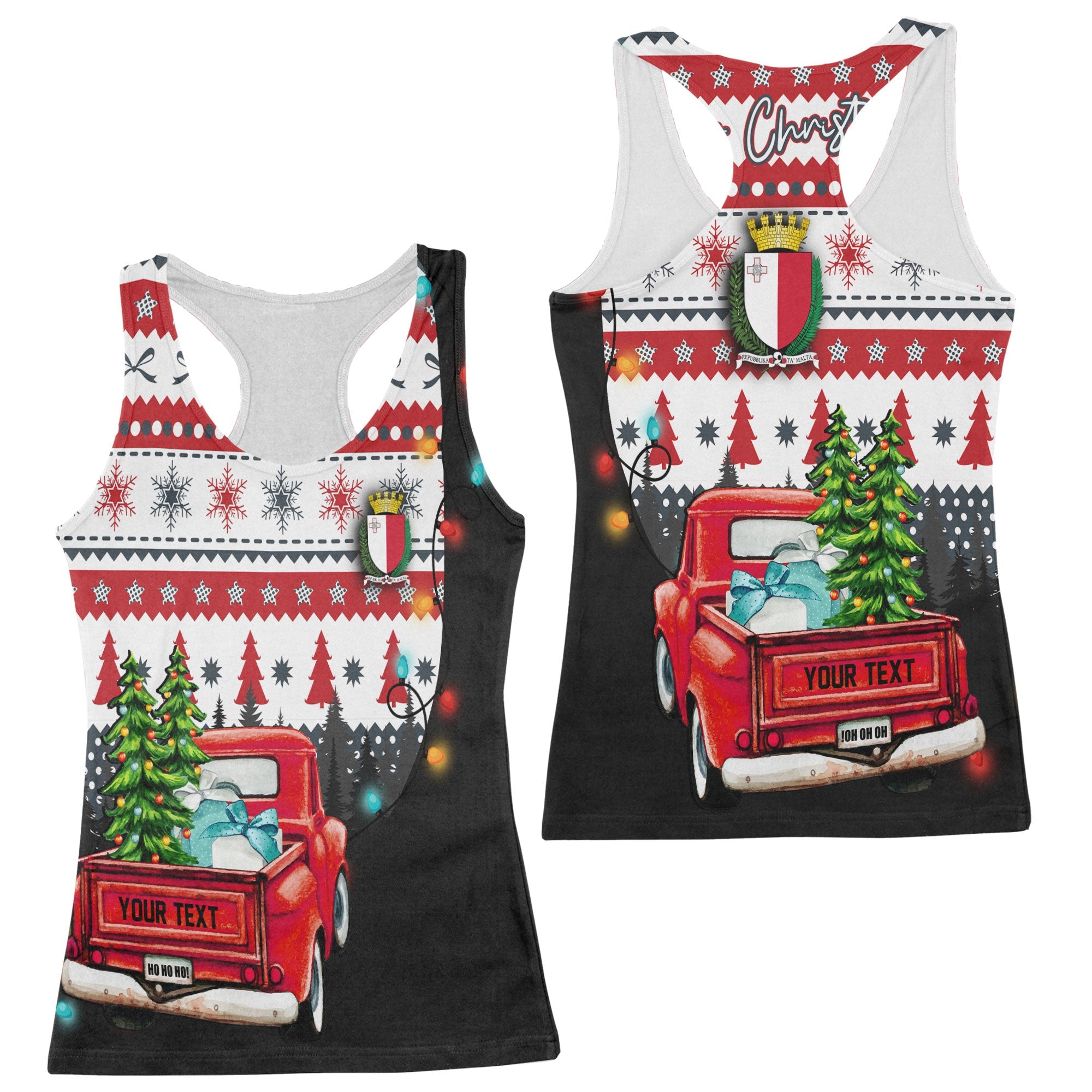 Malta Women Tank Top Coat Of Arms Christmas Style