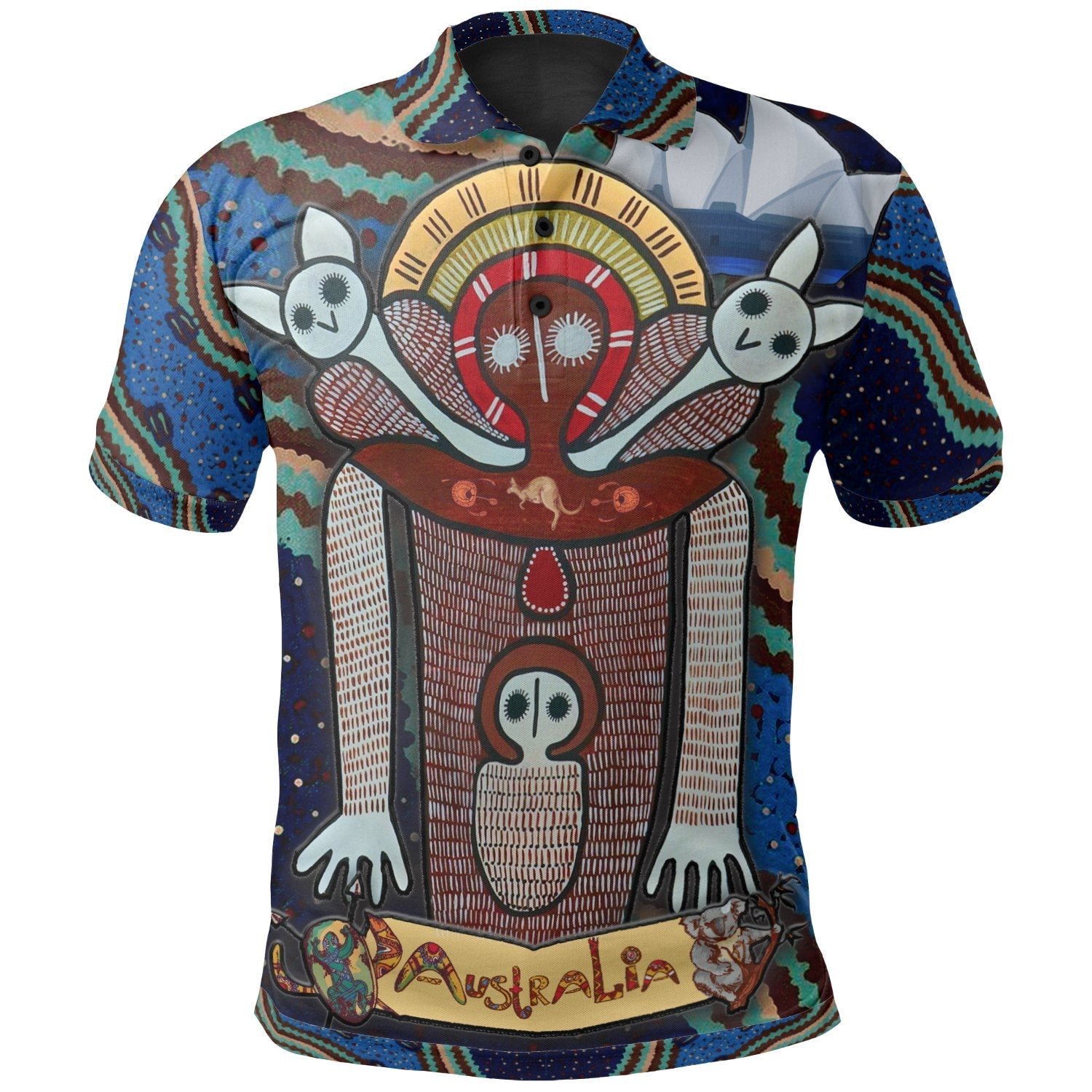 Aboriginal Polo - Wandjina Australian Aboriginal Mythology My Australia Polo Shirt