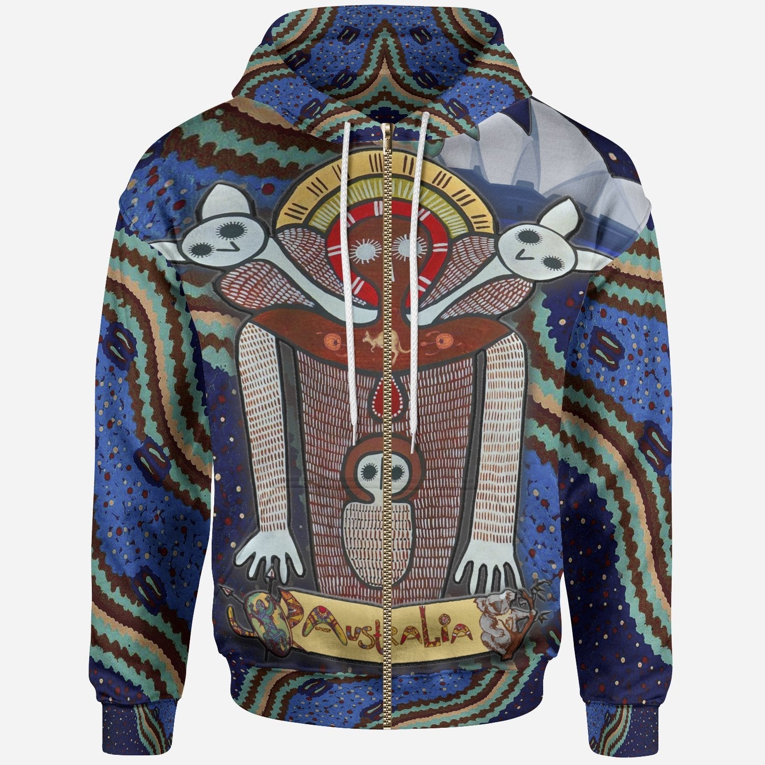 Wandjina Zip Hoodie - Australian Aboriginal Mythology - My Australia