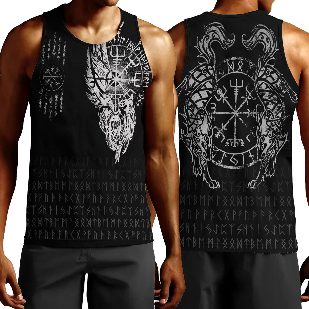 Viking Men's Tank Top Viking Compass Vegvisir Tattoo