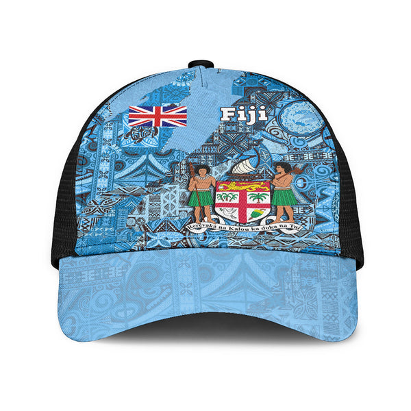 Fiji Flag & Coat Of Arms Mesh Back Cap