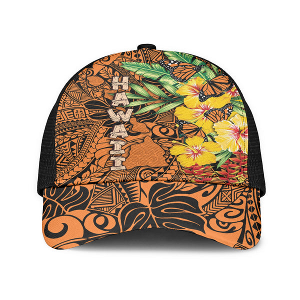 Hawaii Mesh Back Cap Kamehameha Butterfly Tropical Style