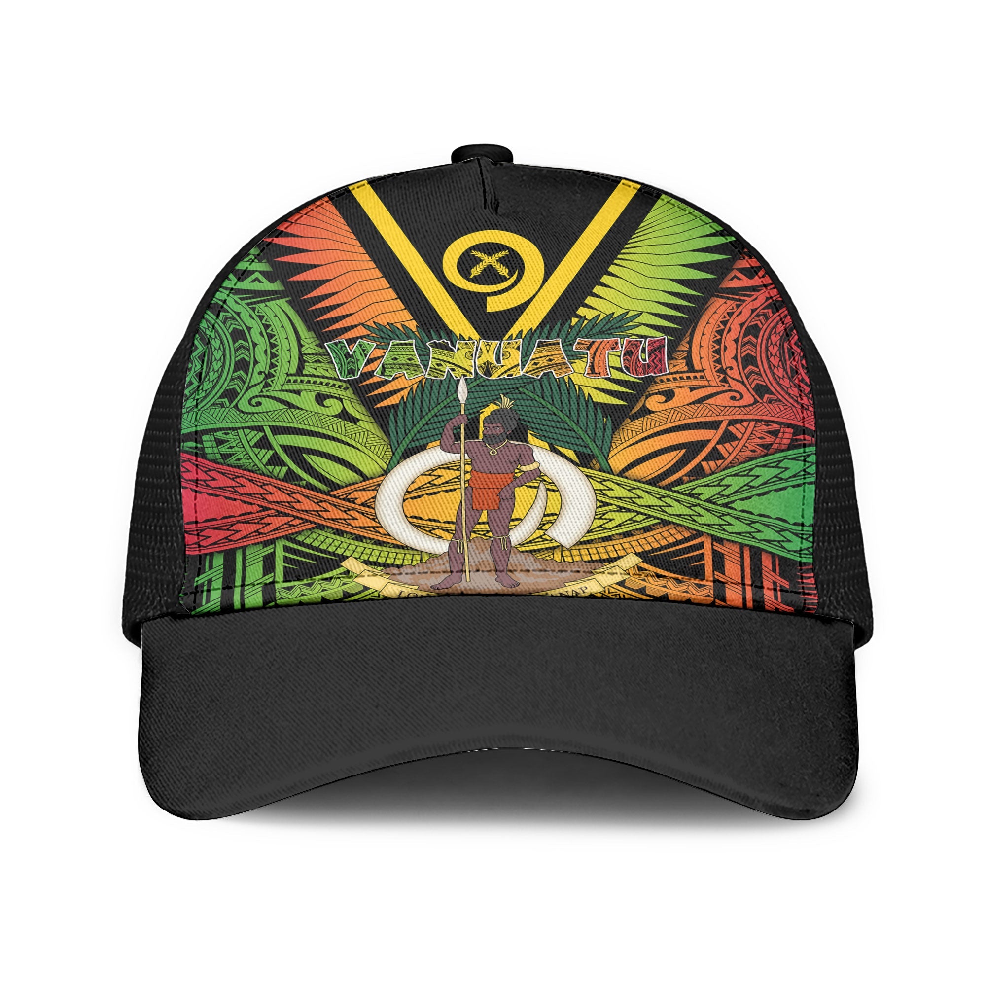 Vanuatu Mesh Back Cap Coat Of Arms Reggae Style